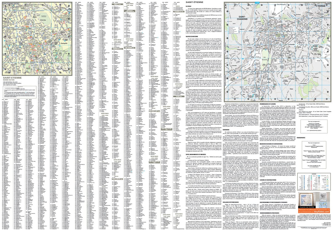 Saint-Étienne, Loire - Plan de ville | Blay Foldex carte pliée Blay Foldex 