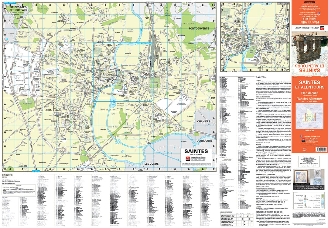 Saintes, Charente-Maritime - Plan de ville | Blay Foldex carte pliée Blay Foldex 