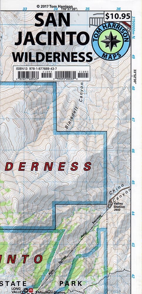 San Jacinto Wilderness, Californie | Tom Harrison Maps carte pliée Tom Harrison Maps 