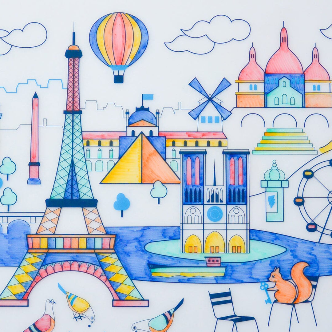 Set de coloriage réutilisable en silicone - Paris (3 ans et +) | SuperPetit accessoire de voyage SuperPetit 