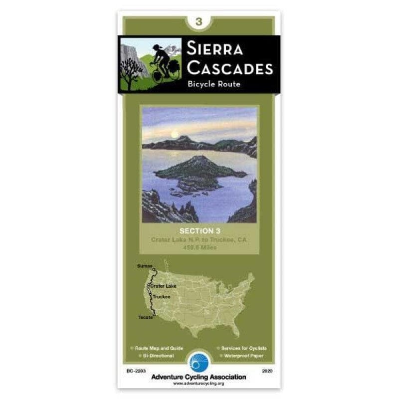 Sierra Cascades - Bicycle Route #3 | Adventure Cycling Association carte pliée Adventure Cycling Association 