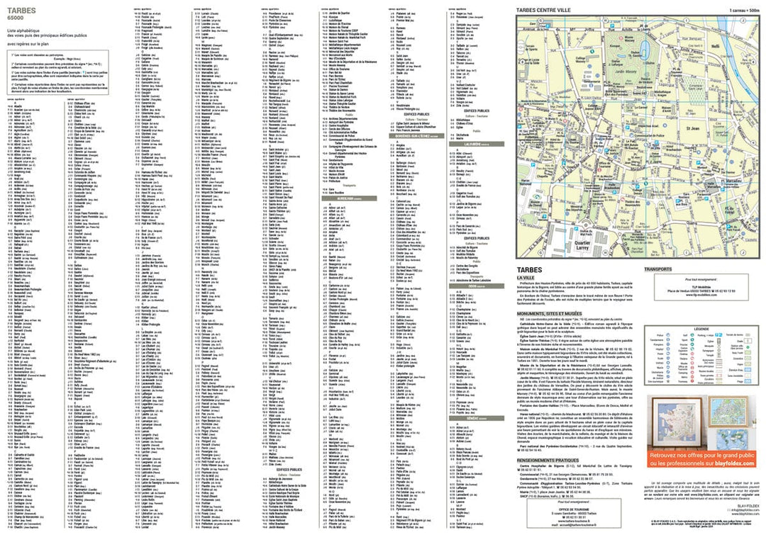 Tarbes, Hautes-Pyrénées - Plan de ville | Blay Foldex carte pliée Blay Foldex 