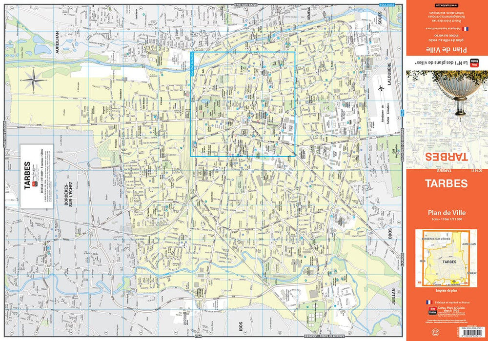 Tarbes, Hautes-Pyrénées - Plan de ville | Blay Foldex carte pliée Blay Foldex 