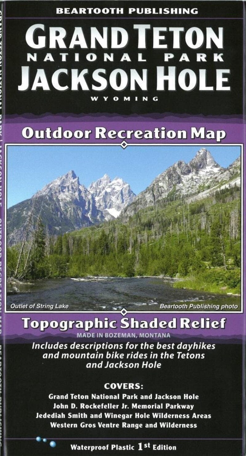 Teton Range Core Trails, Wyoming : carte des loisirs de plein air, topographique en relief ombré | Beartooth Publishing carte pliée Beartooth Publishing 