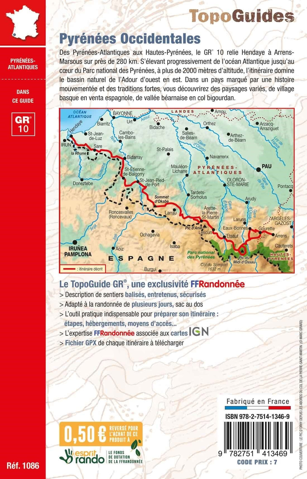 Topoguide de randonnée - Pyrénées Occidentales GR10 | FFR guide de randonnée FFR - Fédération Française de Randonnée 