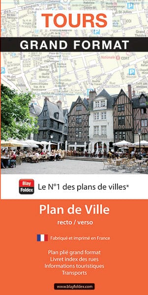 Tours - Plan de ville grand format | Blay Foldex carte pliée Blay Foldex 