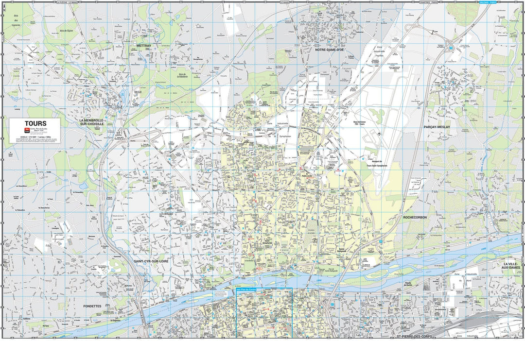 Tours - Plan de ville grand format | Blay Foldex carte pliée Blay Foldex 