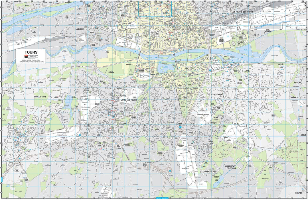 Tours - Plan de ville grand format | Blay Foldex carte pliée Blay Foldex 