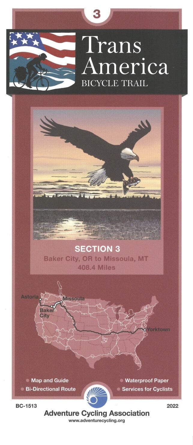 Transamerica Bicycle Trail #3 : Baker City, Oregon - Missoula, Montana Adventure Cycling Association | Adventure Cycling Association carte pliée Adventure Cycling Association 