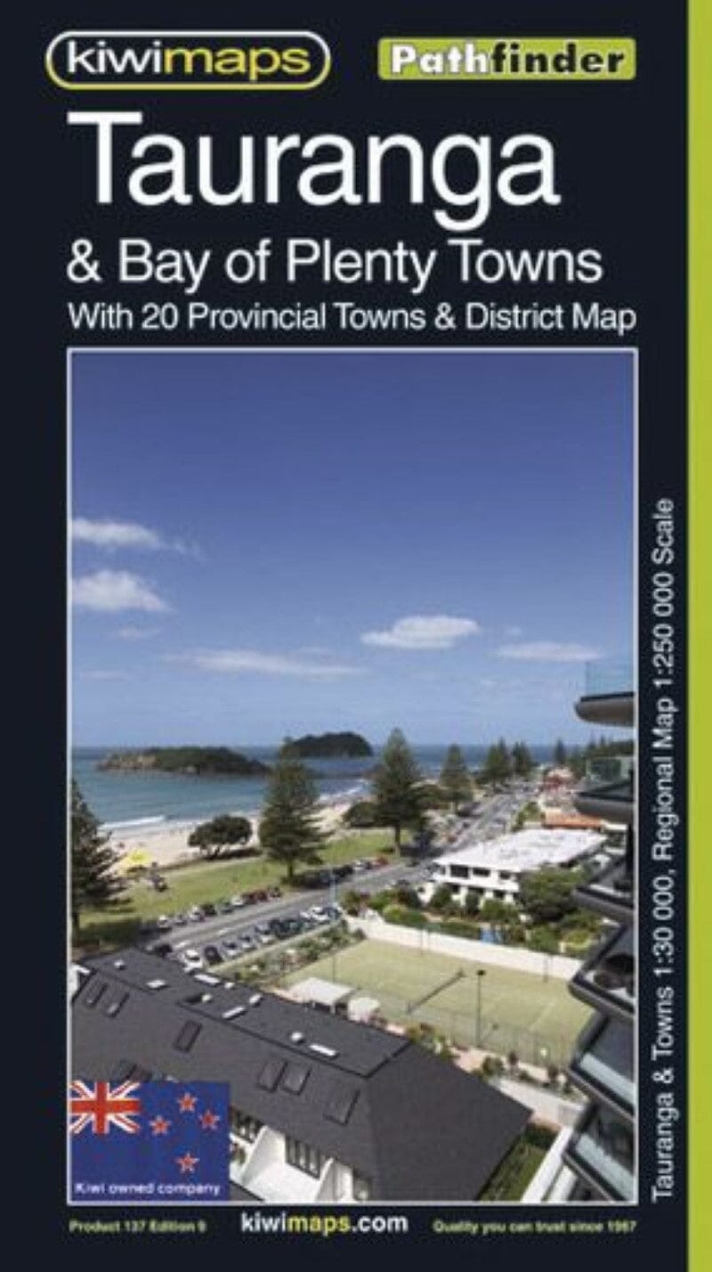 Villes de Tauranga et Bay of Plenty avec 20 villes provinciales et carte de district (Nouvelle-Zélande) | Kiwi Maps carte pliée Kiwi Maps 