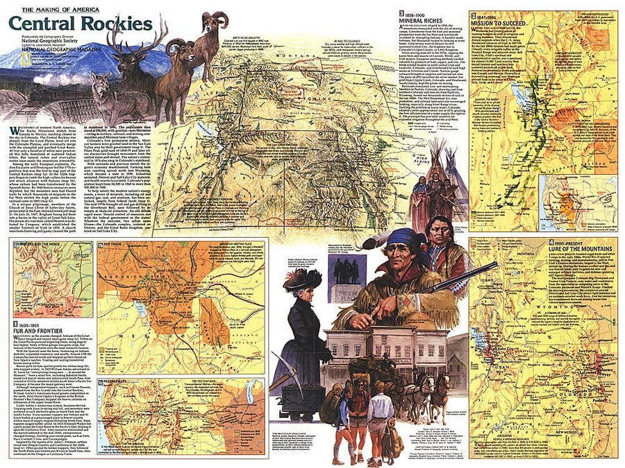 1984 Central Rockies Map Side 2 Wall Map 
