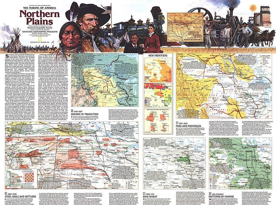 1986 Northern Plains Map Side 2 Wall Map 