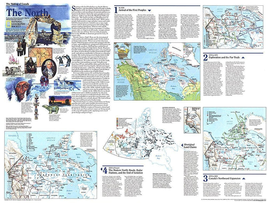 1997 Making of Canada, the North Map Wall Map 
