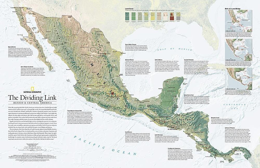 2007 The Dividing Link, Mexico and Central America Wall Map 