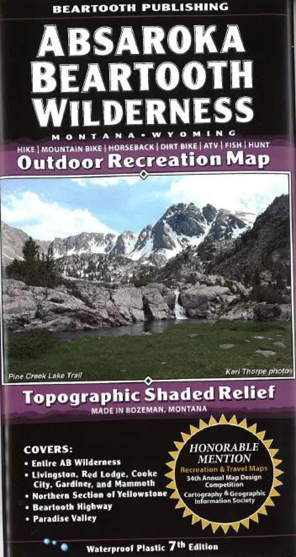 Absaroka Beartooth Wilderness - Montana and Wyoming | Beartooth Publishing Hiking Map 