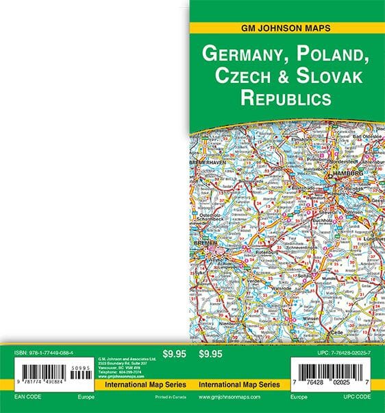 German, Poland, Czech & Slovak Republics | GM Johnson carte pliée 