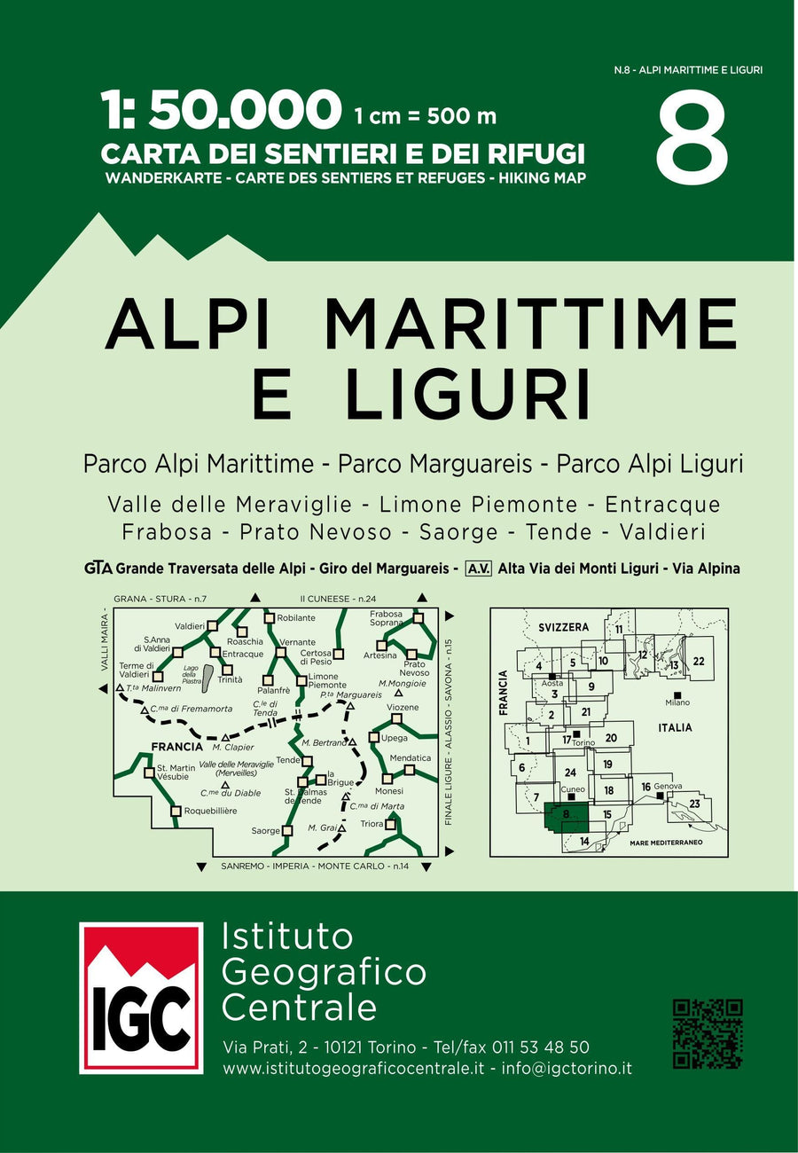 Alpi Marittime e Liguri | Istituto Geografico Centrale Hiking Map 