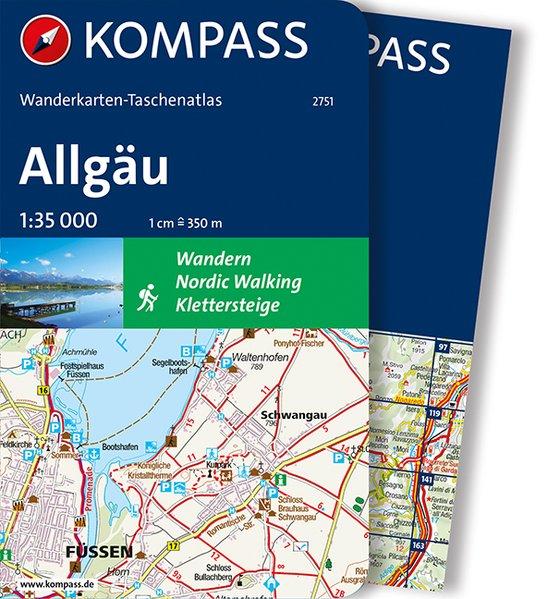 Atlas de poche de cartes de randonnées n° 2751 - Allgäu (Allemagne) | Kompass carte pliée Kompass 