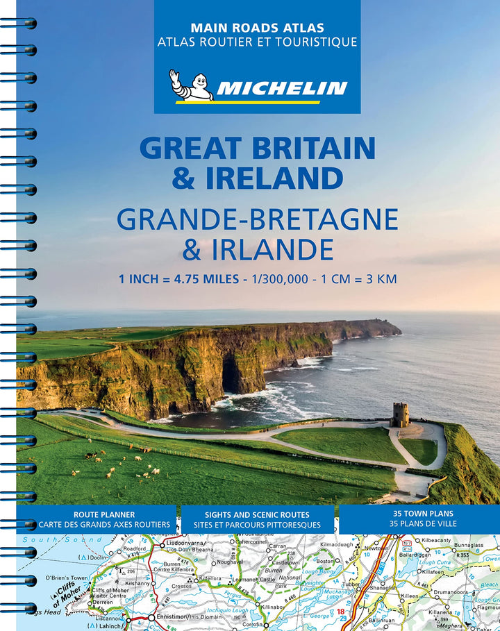 Atlas routier à spirales - Grande Bretagne & Irlande (multilingue) | Michelin atlas Michelin 