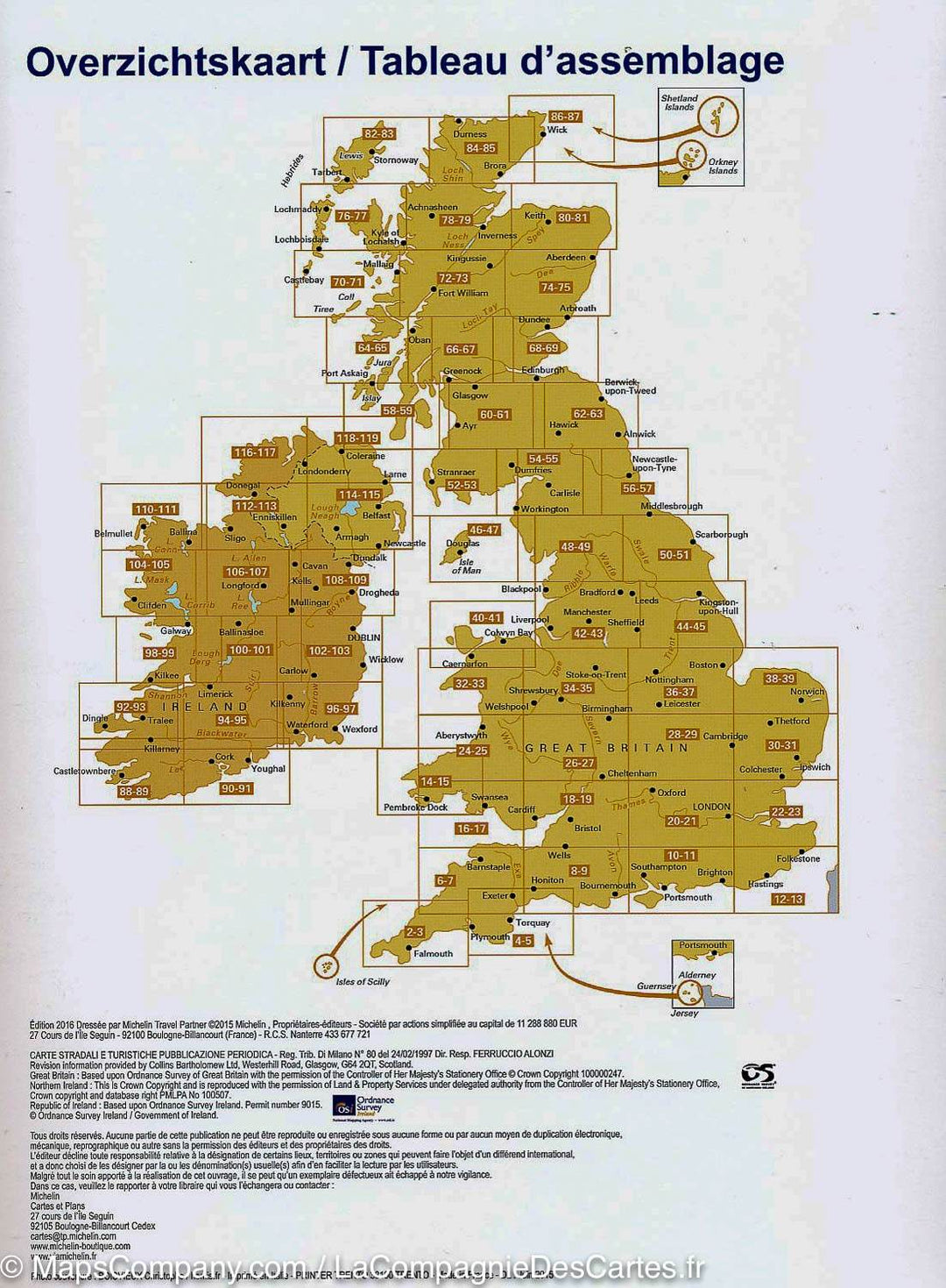Atlas routier - Grande Bretagne & Irlande | Michelin - La Compagnie des Cartes
