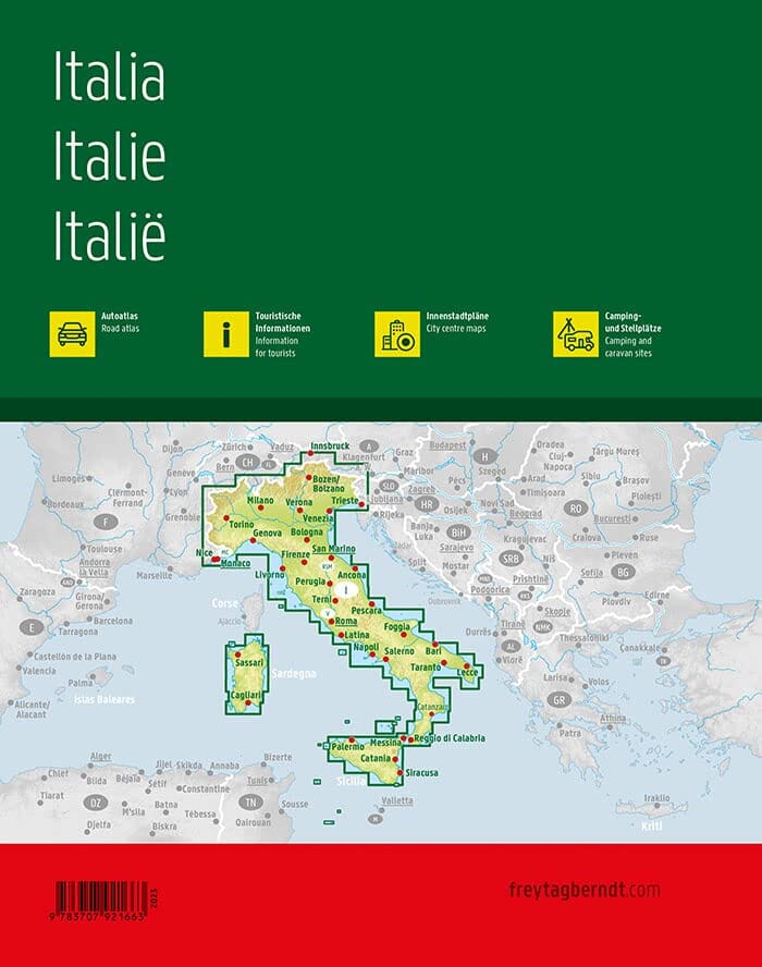 Atlas routier - Italie (à spirales) - Édition 2023 | Freytag & Berndt atlas Freytag & Berndt 