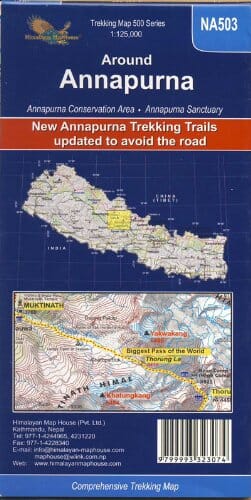 Autour de l'Annapurna | Himalayan MapHouse Pvt. Ltd. carte pliée Himalayan MapHouse 