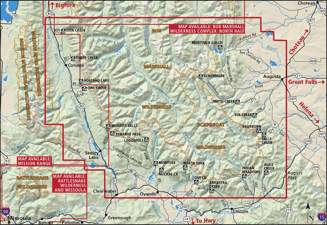 Bob Marshall Wilderness : South Half (Montana) | Cairn Cartographics carte pliée Cairn Cartographics 