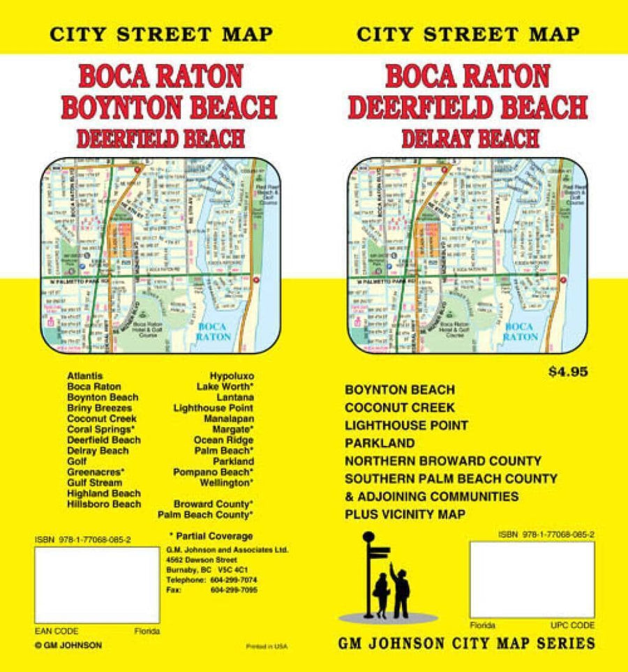 Boca Raton - Deerfield Beach - Boynton Beach - and Delray Beach - Florida | GM Johnson Road Map 
