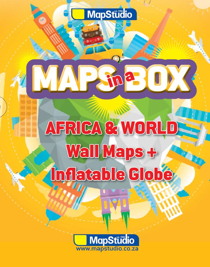 Boîte éducationnelle (en anglais) avec cartes Afrique & monde + globe gonflable | MapStudio jeu MapStudio 