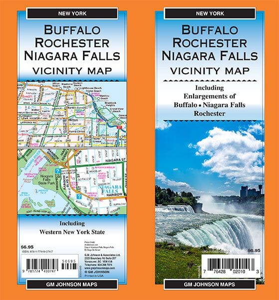 Buffalo / Rochester / Niagara Falls Vicinity, New York Regional Map | GM Johnson carte pliée 
