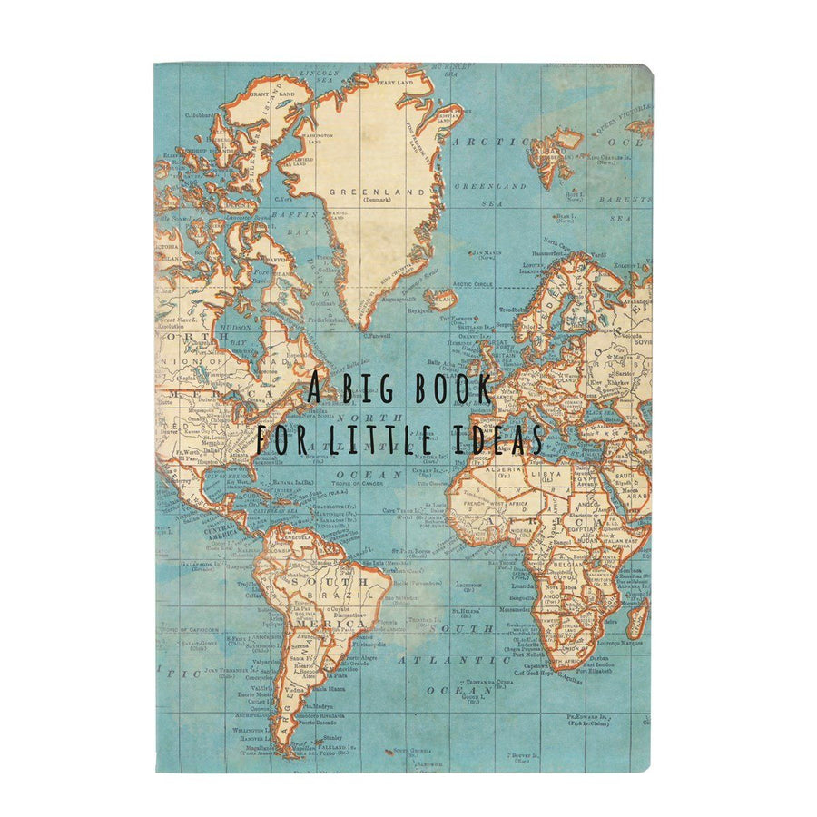 Cahier format A5 style vintage - Design "Autour du Monde" | Sass & Belle accessoire de voyage Sass & Belle 