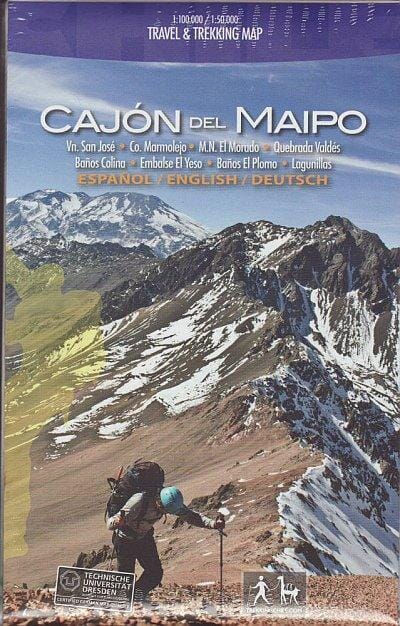 Cajon Del Maipo - Travel & Trekking Map | Trekking Chile Hiking Map 
