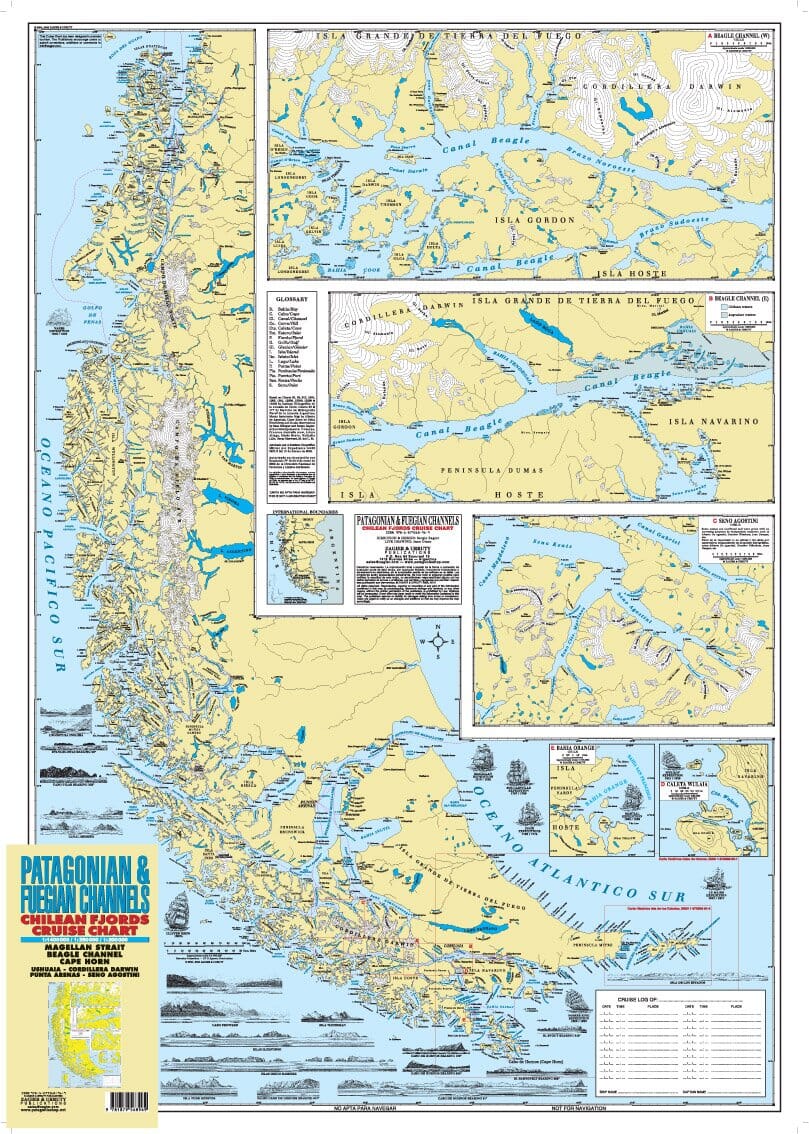 Canaux de Patagonie et de Fuégien et Canal de Beagle | Zagier y Urruty carte pliée Zagier y Urruty 