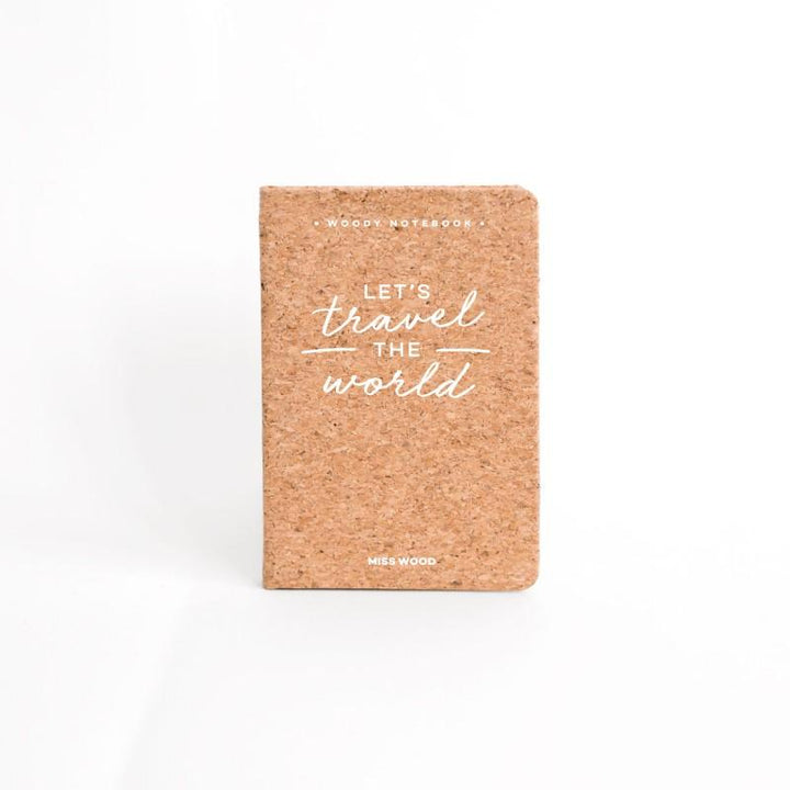 Carnet de voyage de poche en liège - format A6 (9 x 14 cm) | Miss Wood accessoire de voyage Miss Wood Let's travel the world 
