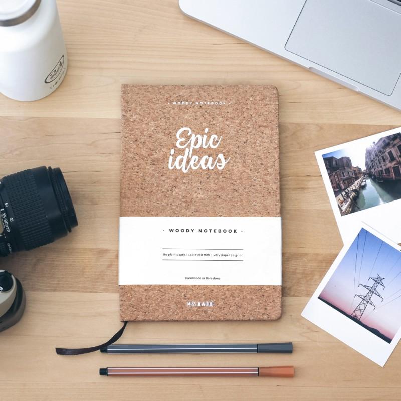 Carnet de voyage en liège - format A5 (14 x 21 cm) | Miss Wood accessoire de voyage Miss Wood Epic ideas 