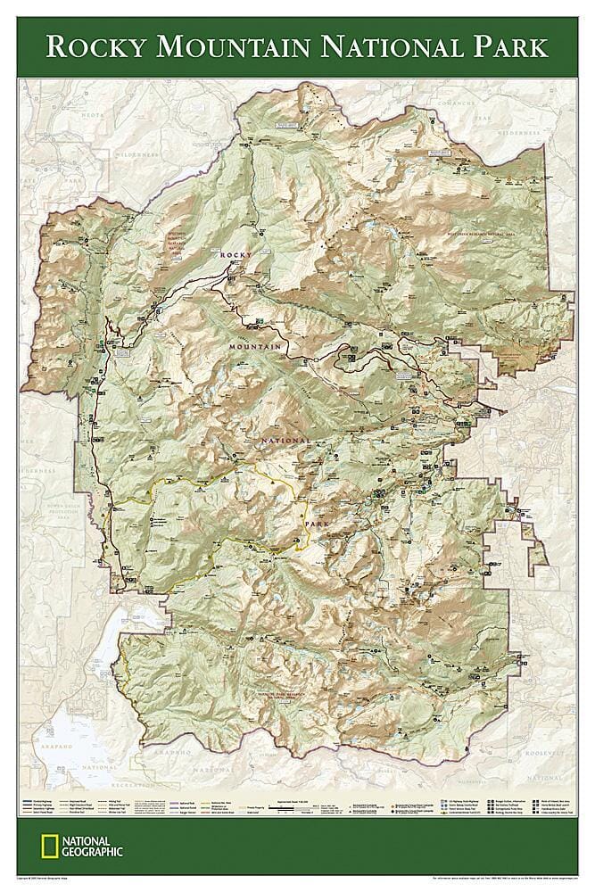 2005 Rocky Mountain National Park Map Wall Map 
