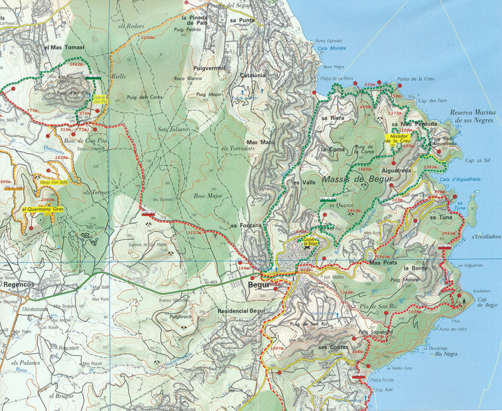 Carte cycliste - Costa Brava | Piolet carte pliée Editorial Piolet 