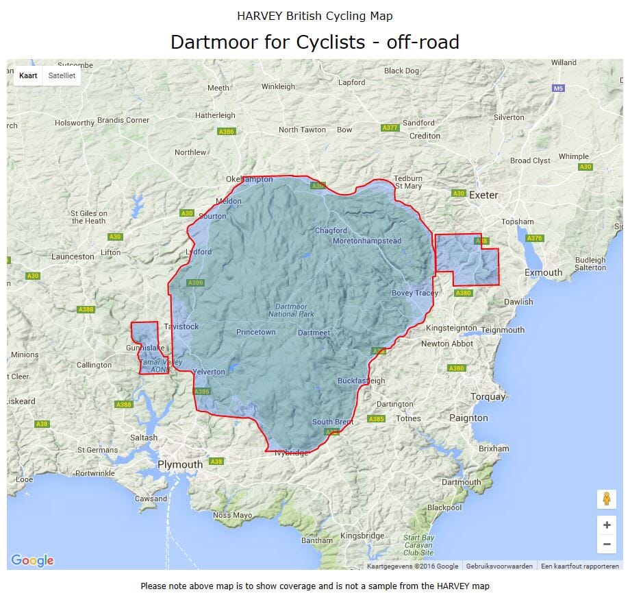 Carte cycliste - Dartmoor | Harvey Maps - Cycling maps carte pliée Harvey Maps 