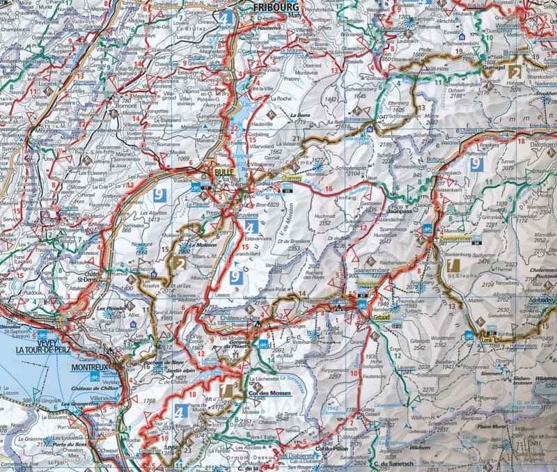Carte cycliste de la Suisse | Kümmerly & Frey carte pliée Kümmerly & Frey 
