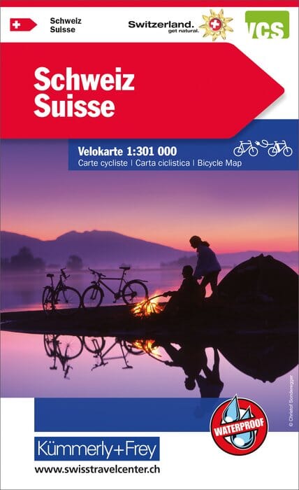 Carte cycliste de la Suisse | Kümmerly & Frey carte pliée Kümmerly & Frey 