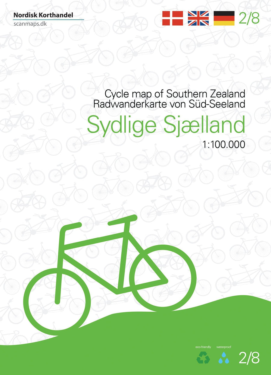 Carte cycliste du Danemark n° 2 - Sud-Zélande | Nordisk Korthandel carte pliée Scanmaps 