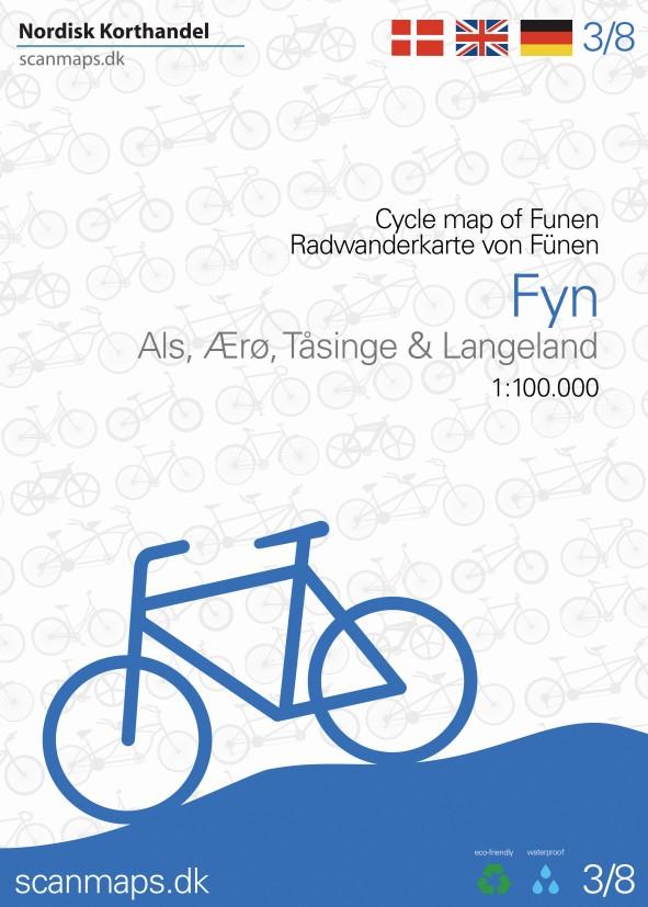 Carte cycliste du Danemark n° 3 - Fionie, Fyn | Nordisk Korthandel carte pliée Scanmaps 