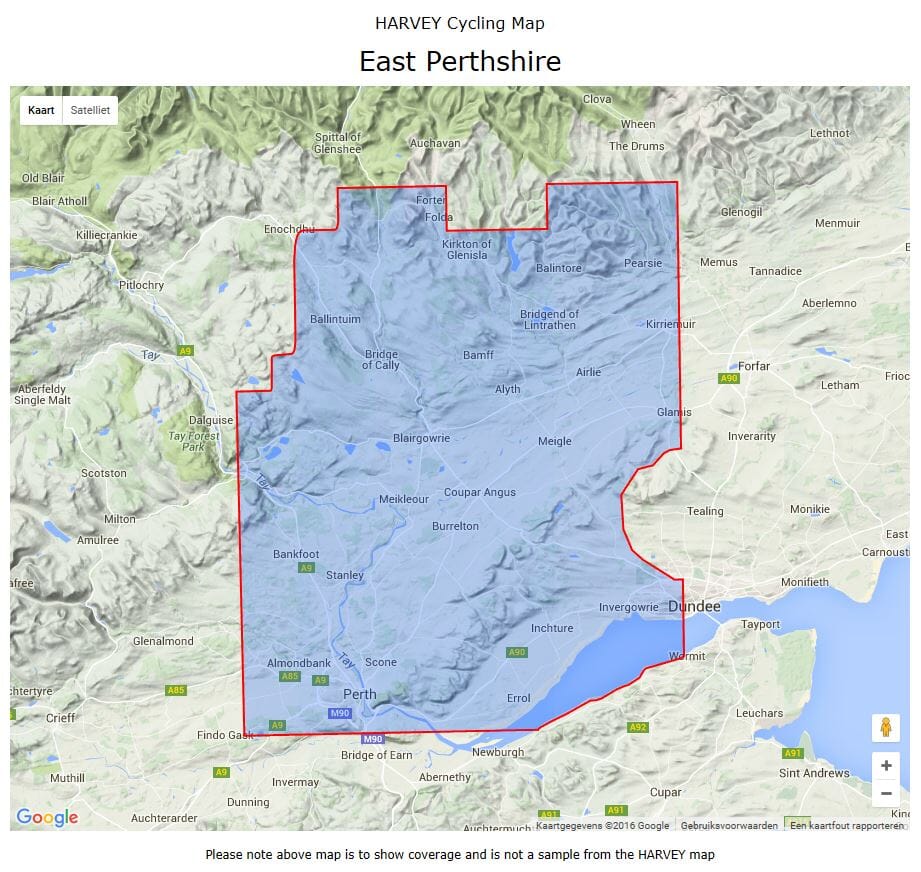 Carte cycliste - East Perthshire | Harvey Maps - Cycling maps carte pliée Harvey Maps 