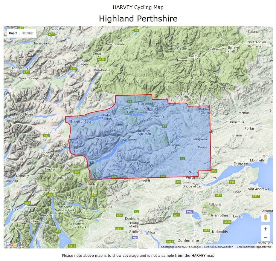 Carte cycliste - Highland Perthshire | Harvey Maps - Cycling maps carte pliée Harvey Maps 