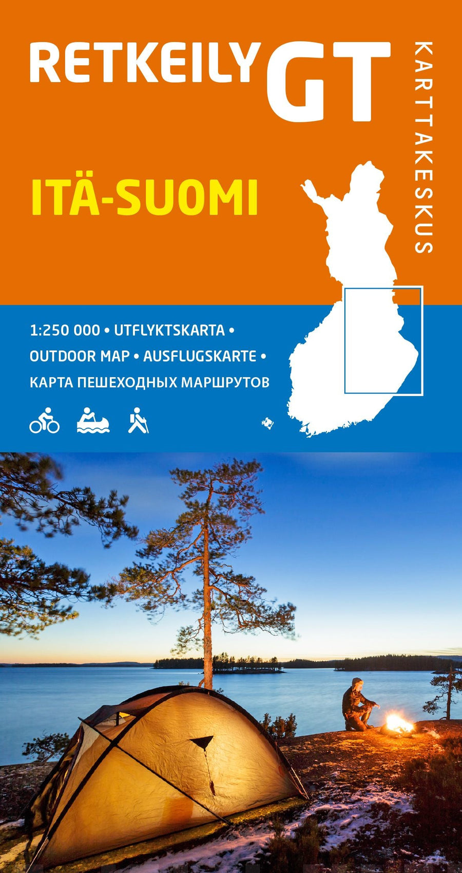 Carte cycliste n° 2 - Itä-Suomi, Finlande Est | Karttakeskus carte pliée Karttakeskus 