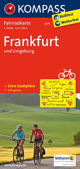 Carte cycliste n° F3071 - Francfort & environs (Allemagne) | Kompass carte pliée Kompass 