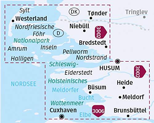 Carte cycliste n° F3311 - Schleswig Holsteinische Westküste, Brunsbüttel bis Sylt (Allemagne) | Kompass carte pliée Kompass 