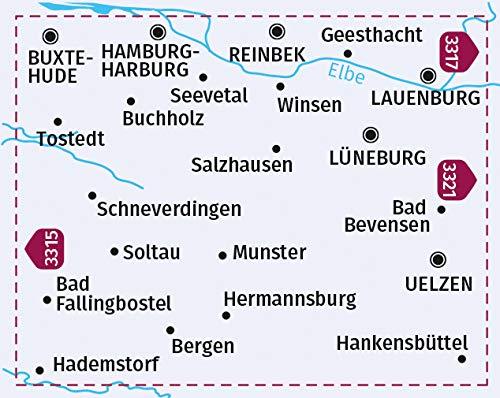 Carte cycliste n° F3314 - Lüneburger Heide, Harburg (Allemagne) | Kompass carte pliée Kompass 