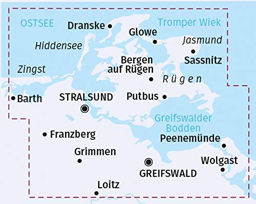 Carte cycliste n° F3319 - Rügen, Stralsund, Greifswa (Allemagne) | Kompass carte pliée Kompass 