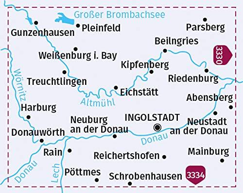 Carte cycliste n° F3329 - Altmühltal (Allemagne) | Kompass carte pliée Kompass 